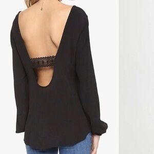 Lovers +‎ Friends Black Starlette Blouse Medium